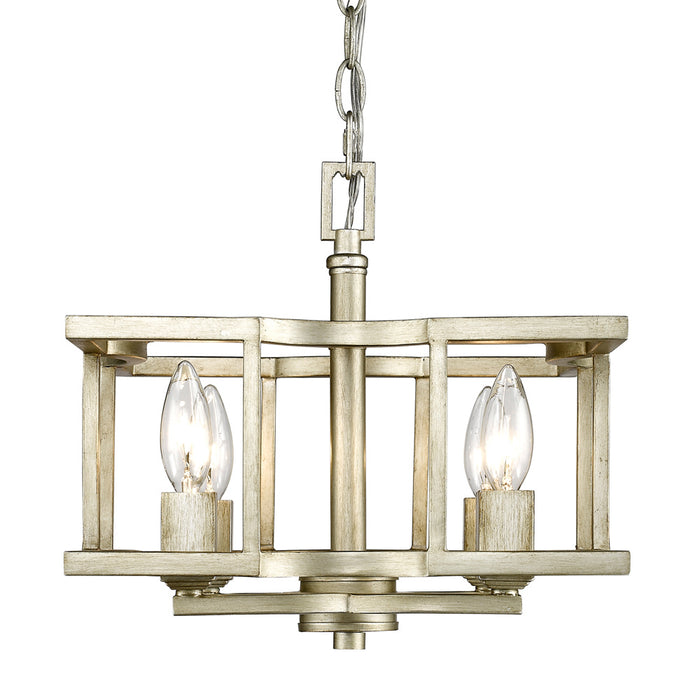 Four Light Semi-Flush Mount from the Bellare collection in White Gold finish