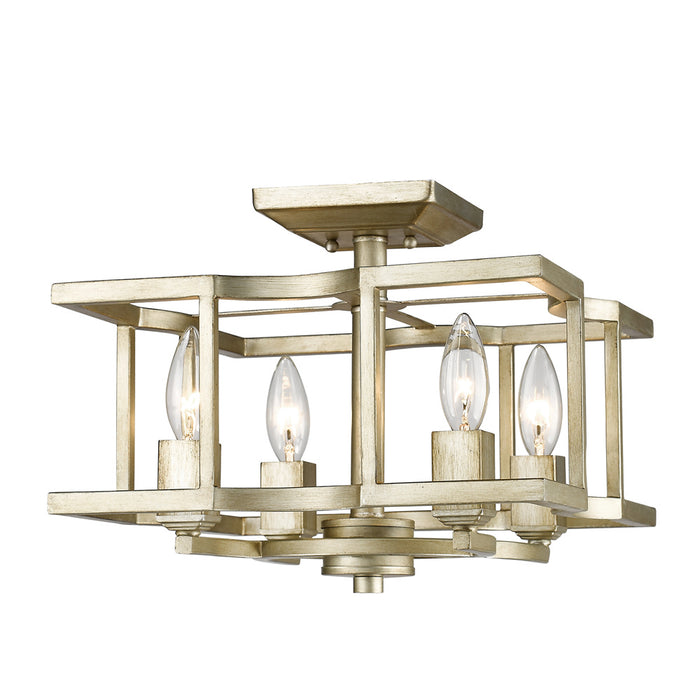 Four Light Semi-Flush Mount from the Bellare collection in White Gold finish