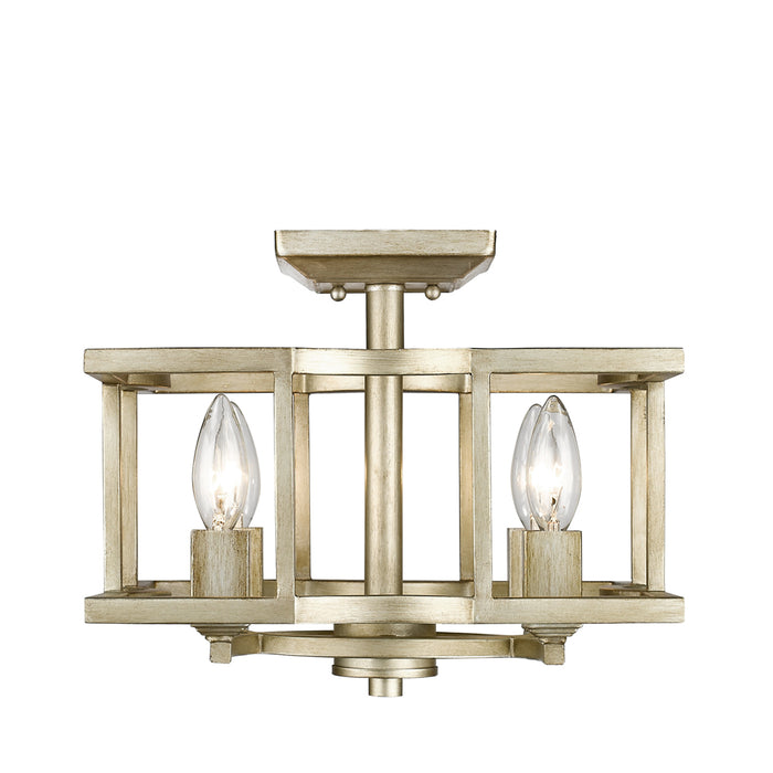 Golden - 7151-SF WG - Four Light Semi-Flush Mount - Bellare - White Gold