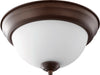 Quorum - 3063-11-86 - Two Light Ceiling Mount - Oiled Bronze w/ Satin Opal