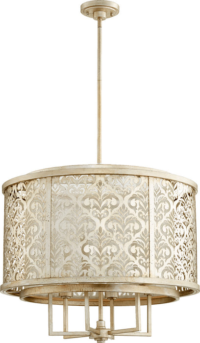 Quorum - 6875-6-60 - Six Light Pendant - Bastille - Aged Silver Leaf