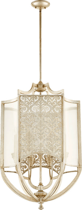 Quorum - 6975-6-60 - Six Light Entry Pendant - Bastille - Aged Silver Leaf