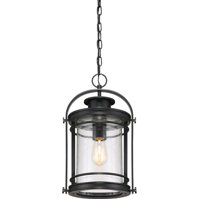 One Light Outdoor Hanging Lantern from the Booker collection in Mystic Black finish