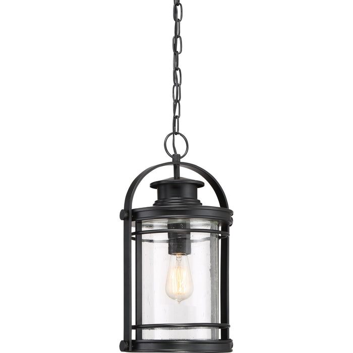One Light Outdoor Hanging Lantern from the Booker collection in Mystic Black finish