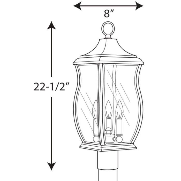 Three Light Post Lantern from the Township collection in Oil Rubbed Bronze finish