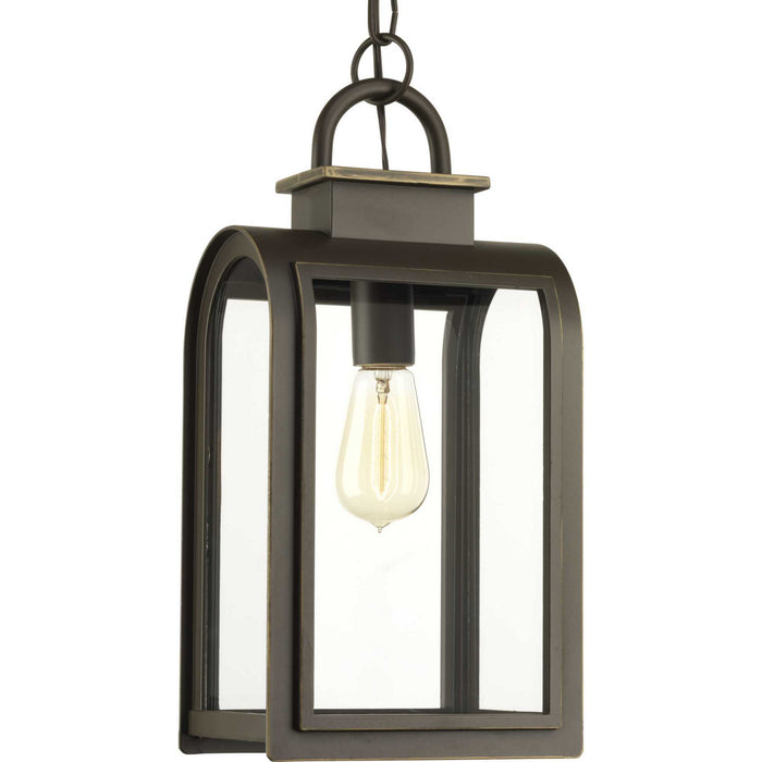 One Light Hanging Lantern from the Refuge collection in Oil Rubbed Bronze finish