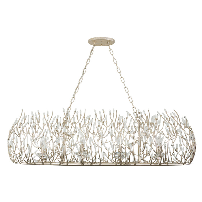 Eight Light Linear Pendant from the Bask collection in Gold Dust finish