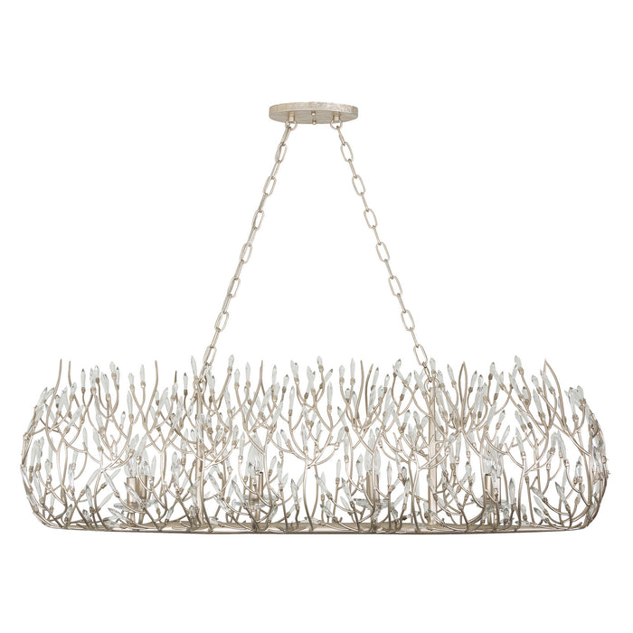 Eight Light Linear Pendant from the Bask collection in Gold Dust finish