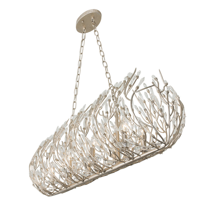 Eight Light Linear Pendant from the Bask collection in Gold Dust finish