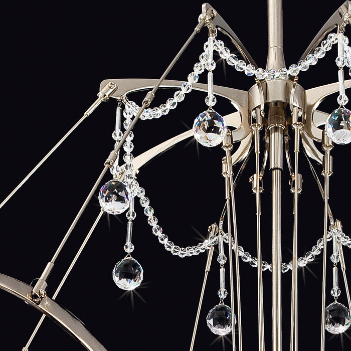 Eight Light Chandelier from the Gambari collection in Satin Nickel finish