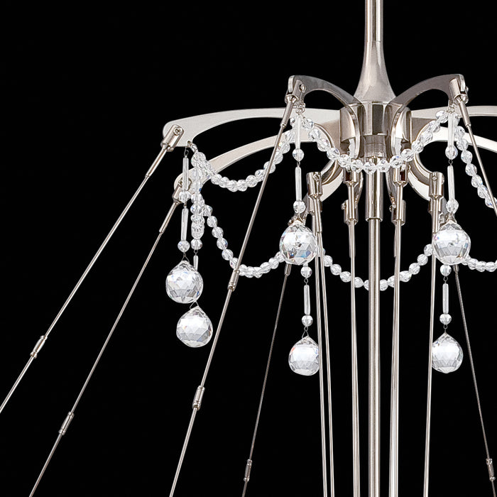 Eight Light Chandelier from the Gambari collection in Satin Nickel finish