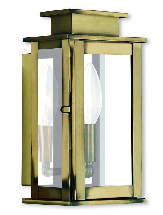 Livex Lighting - 20191-01 - One Light Outdoor Wall Lantern - Princeton - Antique Brass