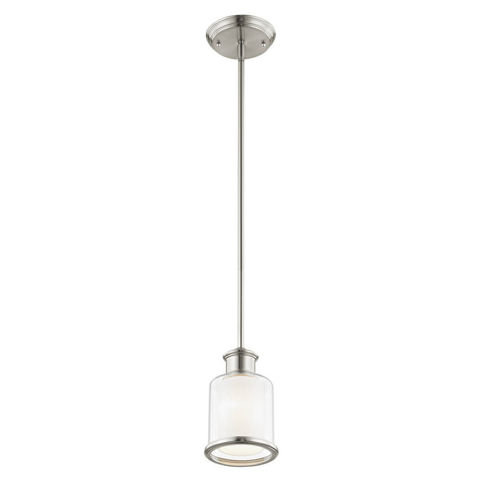 One Light Mini Pendant from the Middlebush collection in Brushed Nickel finish