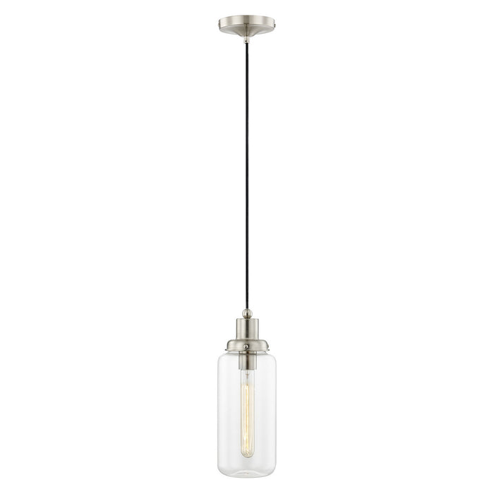 One Light Mini Pendant from the Art Glass Mini Pendants collection in Brushed Nickel finish
