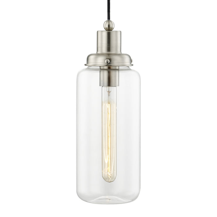 One Light Mini Pendant from the Art Glass Mini Pendants collection in Brushed Nickel finish