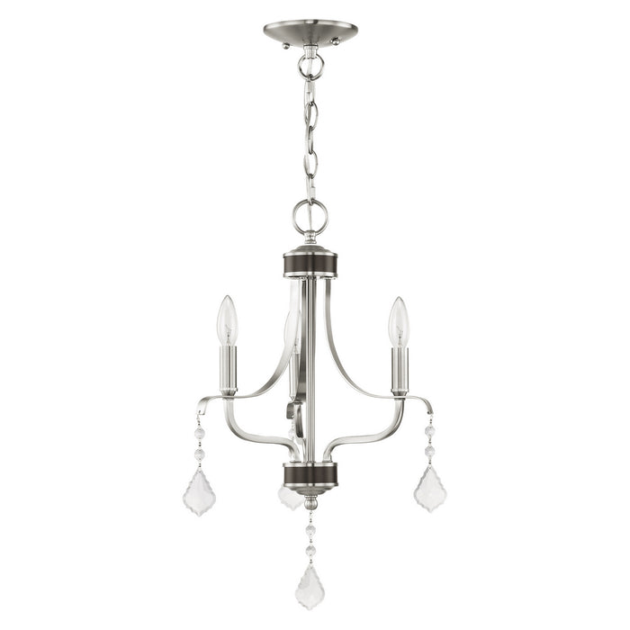 Three Light Mini Chandelier from the Laurel collection in Brushed Nickel finish