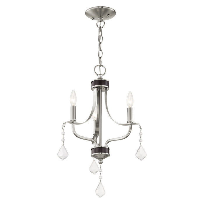 Three Light Mini Chandelier from the Laurel collection in Brushed Nickel finish