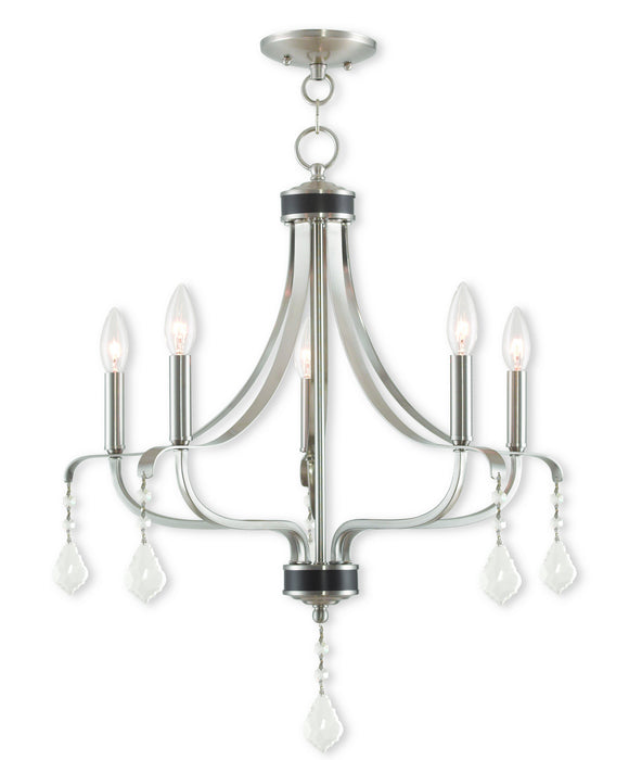 Livex Lighting - 40785-91 - Five Light Chandelier - Laurel - Brushed Nickel