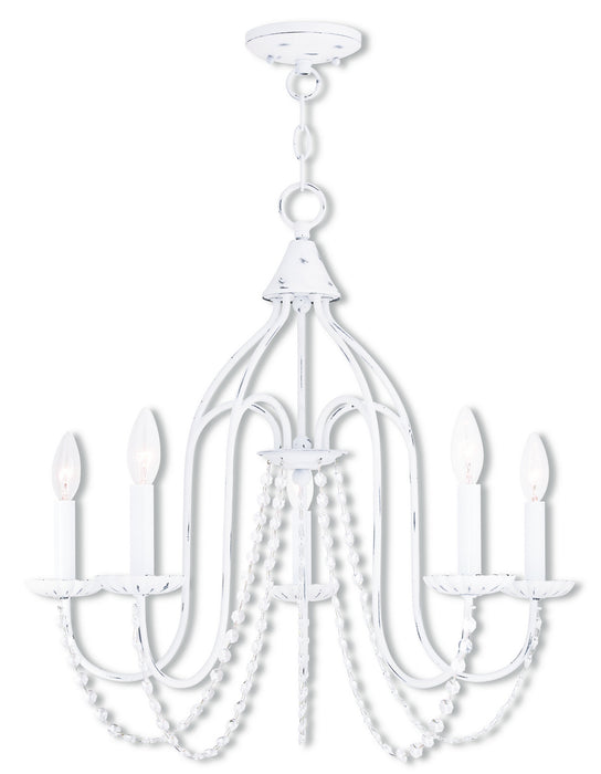 Livex Lighting - 40795-60 - Five Light Chandelier - Alessia - Antique White