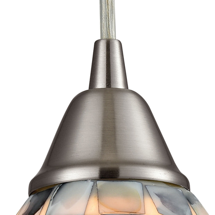 One Light Mini Pendant from the Capri collection in Satin Nickel finish