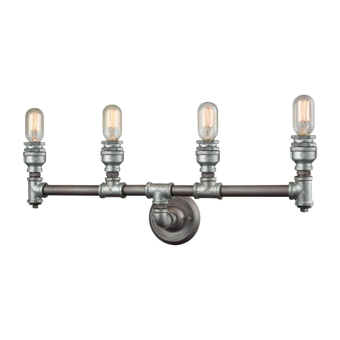 ELK Home - 10685/4 - Four Light Vanity - Cast Iron Pipe - Weathered Zinc, Zinc Plating, Zinc Plating