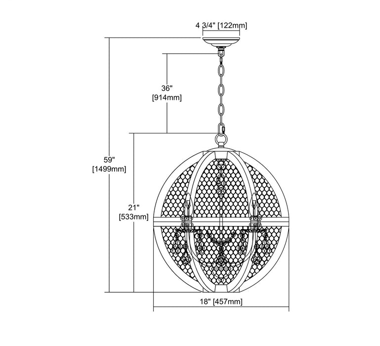 Three Light Chandelier from the Renaissance Invention collection in Bronze finish