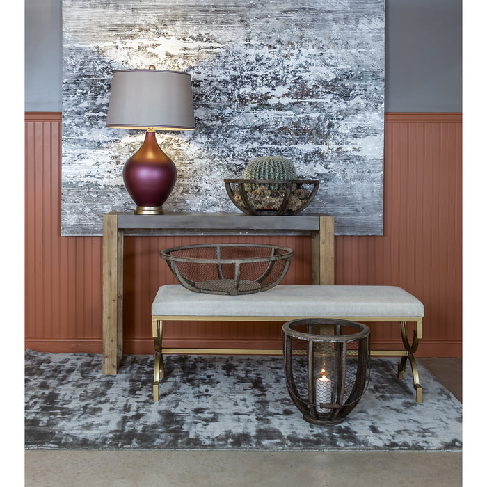 Console Table from the Paloma collection in Atlantic Brushed, Concrete, Concrete finish