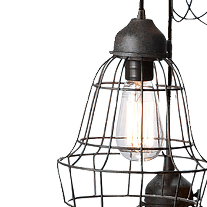 Five Light Mini Pendant from the Wire collection in Black finish