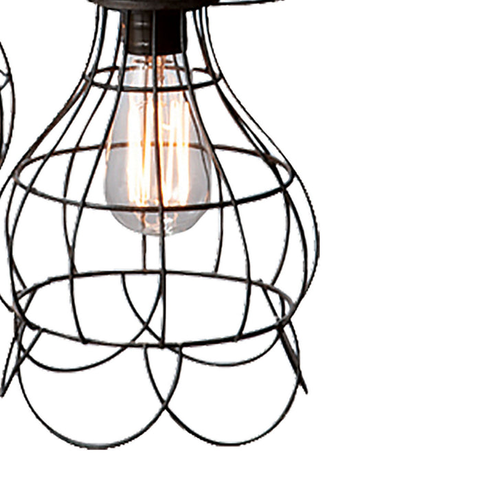 Five Light Mini Pendant from the Wire collection in Black finish