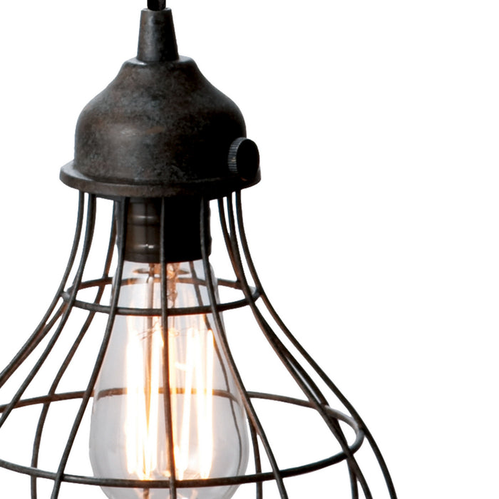 One Light Mini Pendant from the Wire collection in Rustic Carob finish