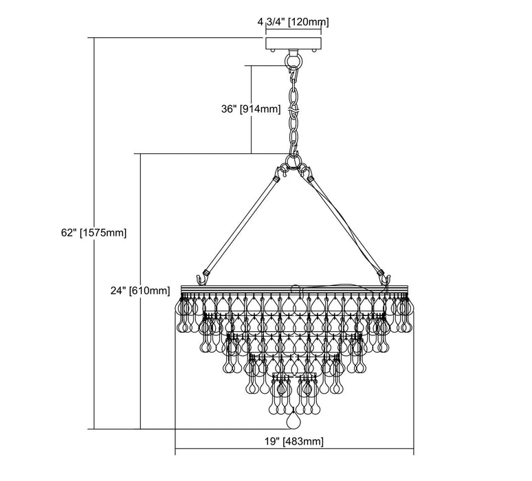 Six Light Chandelier from the Ramira collection in Oil Rubbed Bronze finish