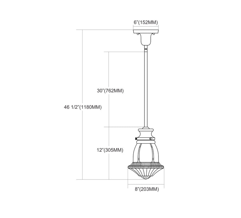 One Light Mini Pendant from the Schoolhouse collection in Oil Rubbed Bronze finish