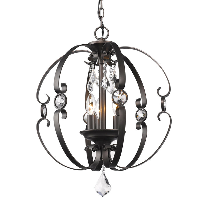 Three Light Pendant from the Ella collection in Brushed Etruscan Bronze finish