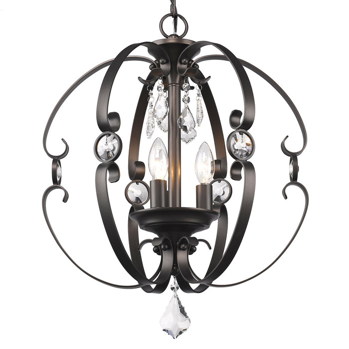 Three Light Pendant from the Ella collection in Brushed Etruscan Bronze finish