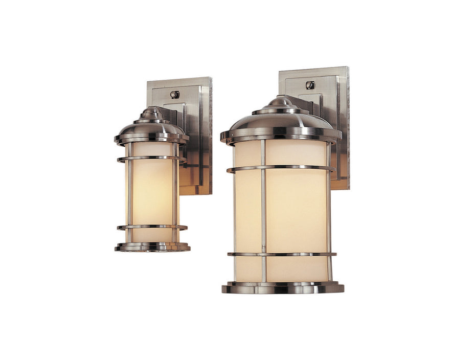 One Light Outdoor Wall Lantern from the Lighthouse collection in Brushed Steel finish