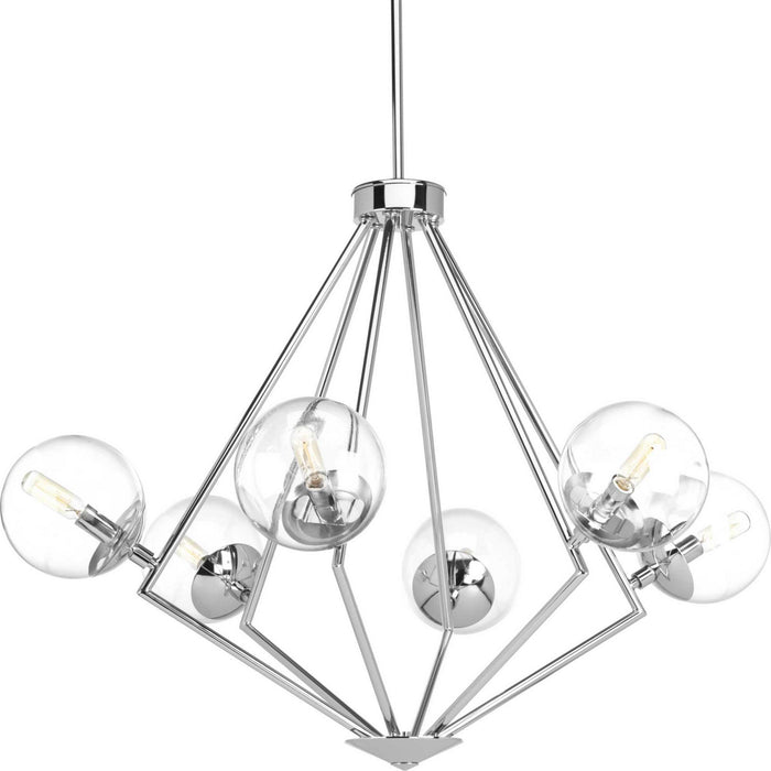 Progress Lighting - P4756-15 - Six Light Chandelier - Mod - Polished Chrome