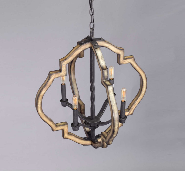 Four Light Chandelier from the Spicewood collection in Gilded Iron finish