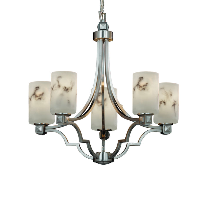 Justice Designs - FAL-8500-10-NCKL - Five Light Chandelier - LumenAria - Brushed Nickel