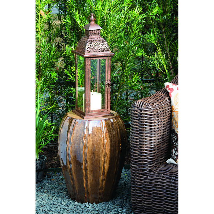 Lantern from the Vineyard collection in Antique Brown finish