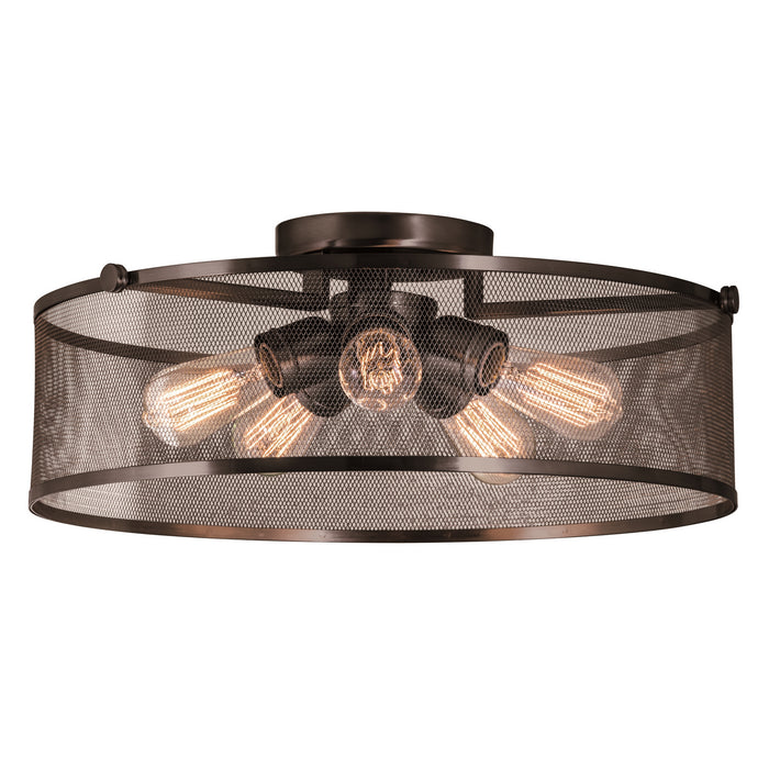 DVI Lighting - DVP15718GR-N - Five Light Semi-Flush Mount - Gastown - Graphite Net