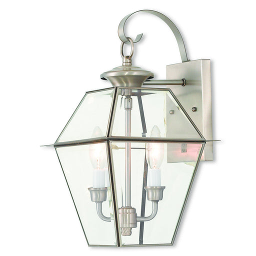 Livex Lighting - 2281-91 - Two Light Outdoor Wall Lantern - Westover - Brushed Nickel