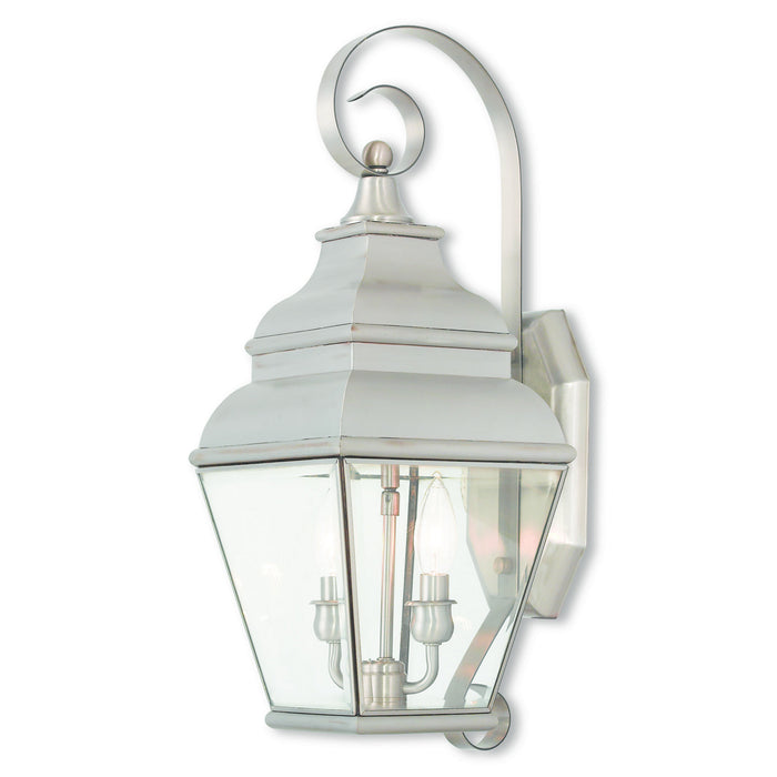 Livex Lighting - 2591-91 - Two Light Outdoor Wall Lantern - Exeter - Brushed Nickel