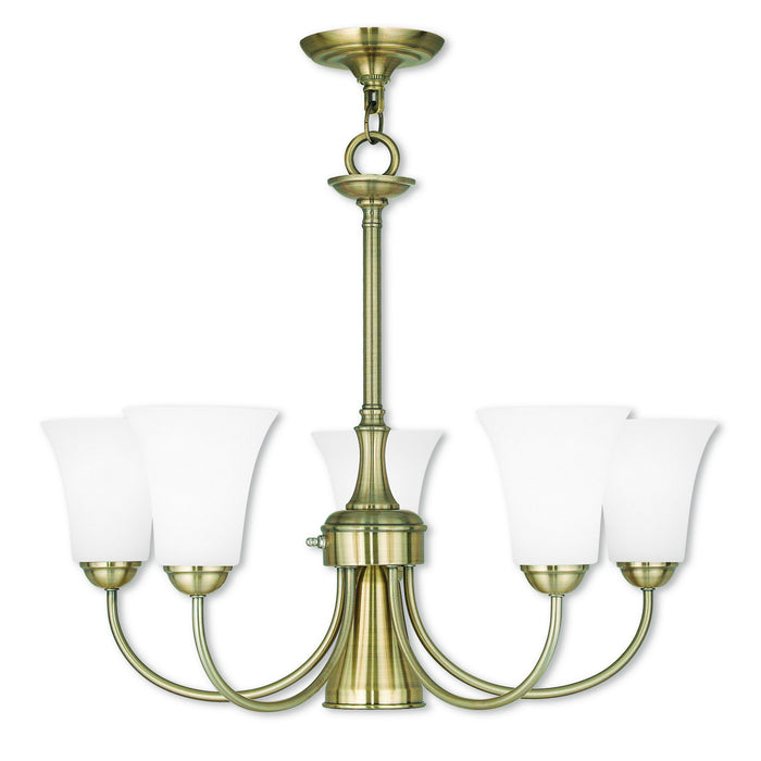 Livex Lighting - 6465-01 - Six Light Chandelier - Ridgedale - Antique Brass