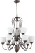 Quorum - 6008-9-86 - Nine Light Chandelier - Powell - Oiled Bronze w/ Satin Opal