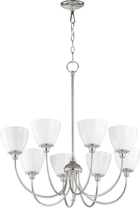 Quorum - 6109-8-62 - Eight Light Chandelier - Celeste - Polished Nickel