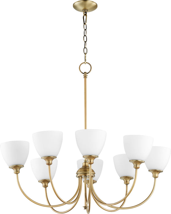 Quorum - 6109-8-80 - Eight Light Chandelier - Celeste - Aged Brass