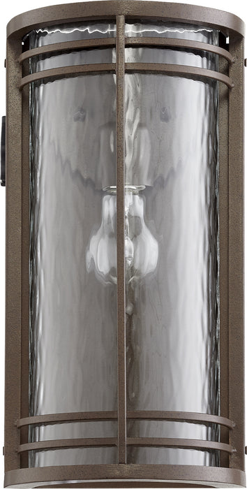 Quorum - 7916-186 - One Light Outdoor Lantern - Larson - Oiled Bronze w/ Clear Hammered Glass