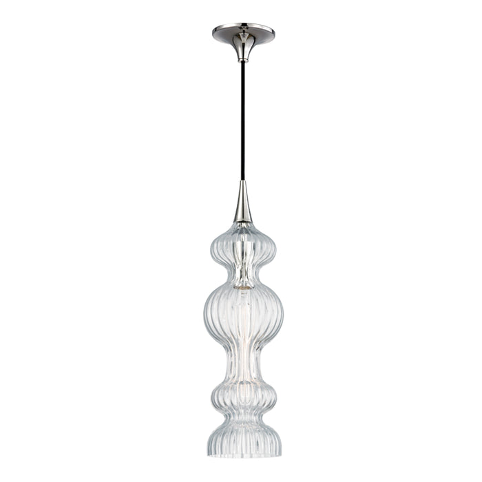 Hudson Valley - 1600-PN-CL - One Light Pendant - Pomfret - Polished Nickel