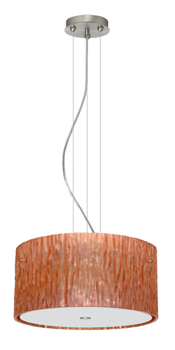 Besa - 1KV-4008CS-LED-SN - Three Light Pendant - Tamburo - Satin Nickel