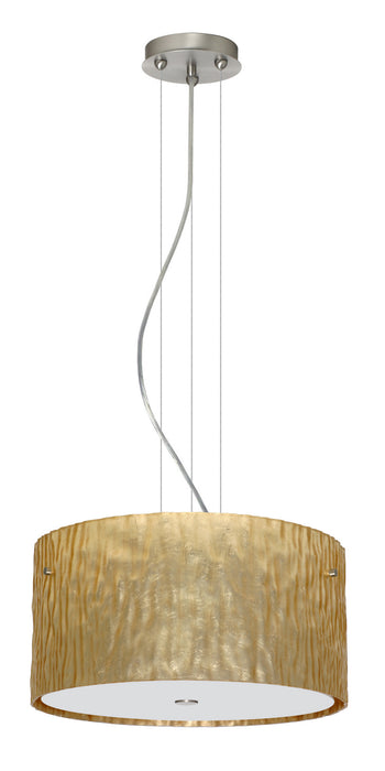 Besa - 1KV-4008GS-LED-SN - Three Light Pendant - Tamburo - Satin Nickel